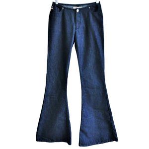 Vintage 90s Miss Sixty Flared Jeans Zip Button Fly Western Back Yoke Italy 29